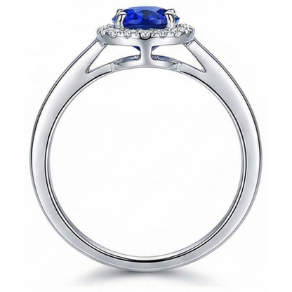 White Gold 14K 2.30 Ct Ceylon Sapphire Natural Earth Mined Diamonds Ring New
