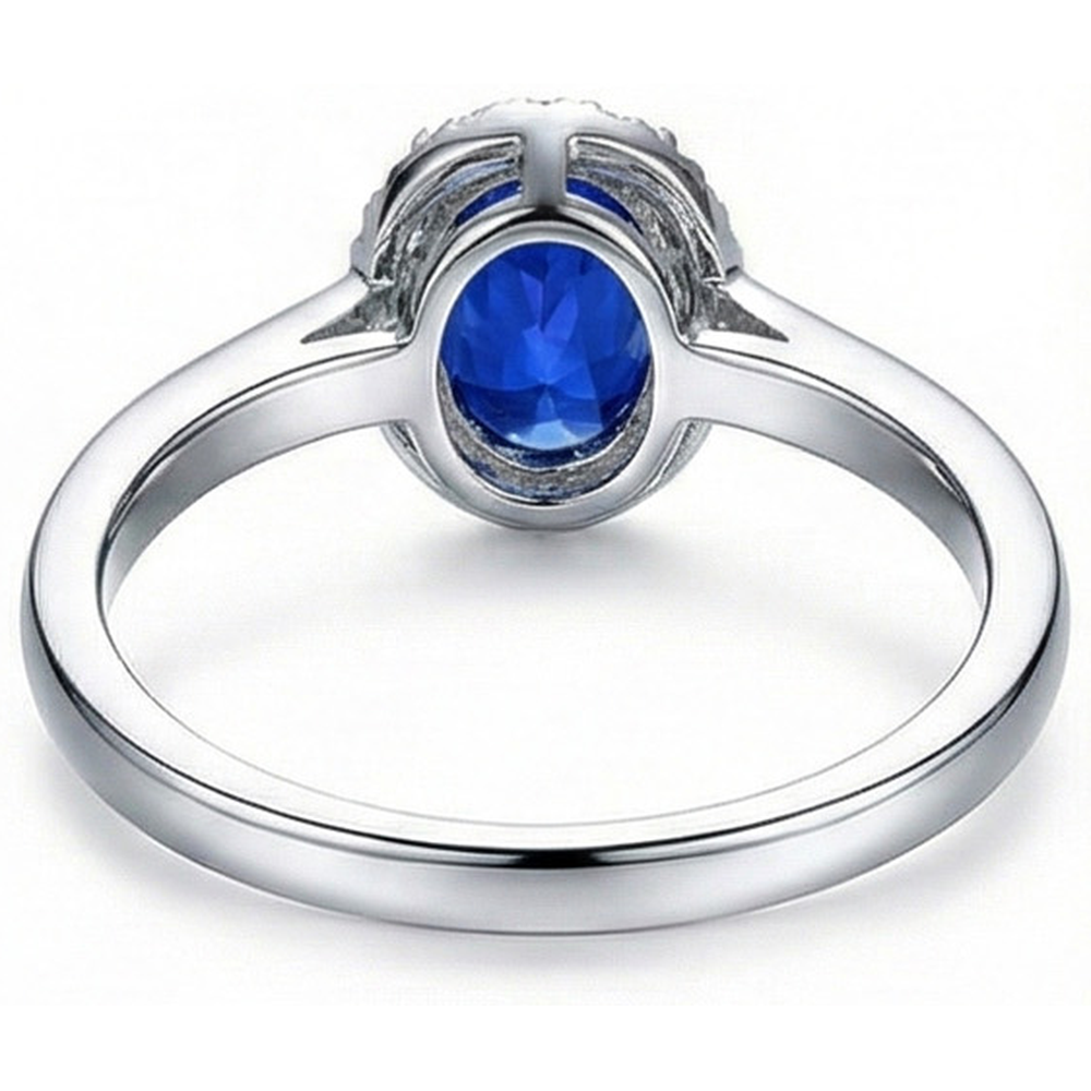 White Gold 14K 2.30 Ct Ceylon Sapphire Natural Earth Mined Diamonds Ring New