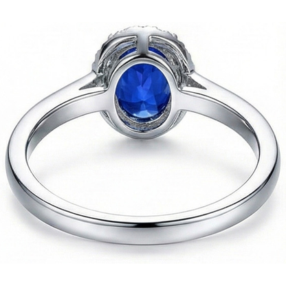 White Gold 14K 2.30 Ct Ceylon Sapphire Natural Earth Mined Diamonds Ring New
