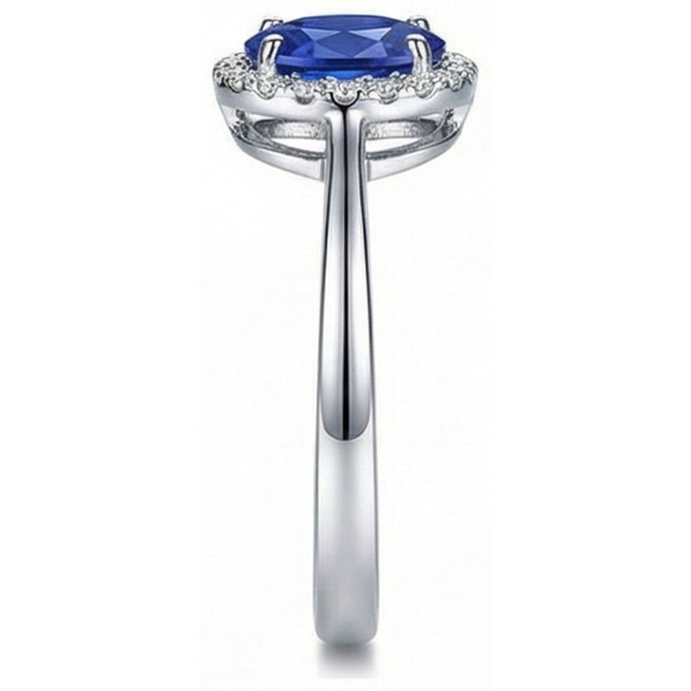 White Gold 14K 2.30 Ct Ceylon Sapphire Natural Earth Mined Diamonds Ring New