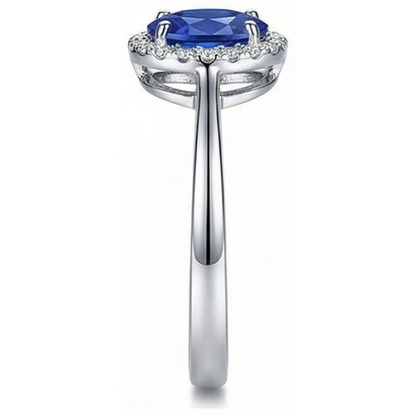 White Gold 14K 2.30 Ct Ceylon Sapphire Natural Earth Mined Diamonds Ring New