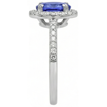 White Gold 14K 3.10 Carats Tanzanite And Natural Earth Mined Diamonds Wedding Ring New