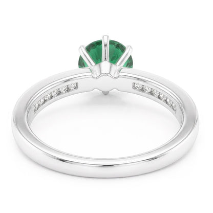 White Gold 14K 3.40 Ct Colombian Green Emerald And Natural Earth Mined Diamonds Engagement Ring New