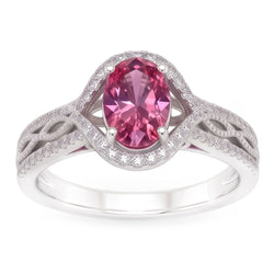 White Gold 14K 3.50 Ct Sapphire And Natural Earth Mined Diamonds Anniversary Ring