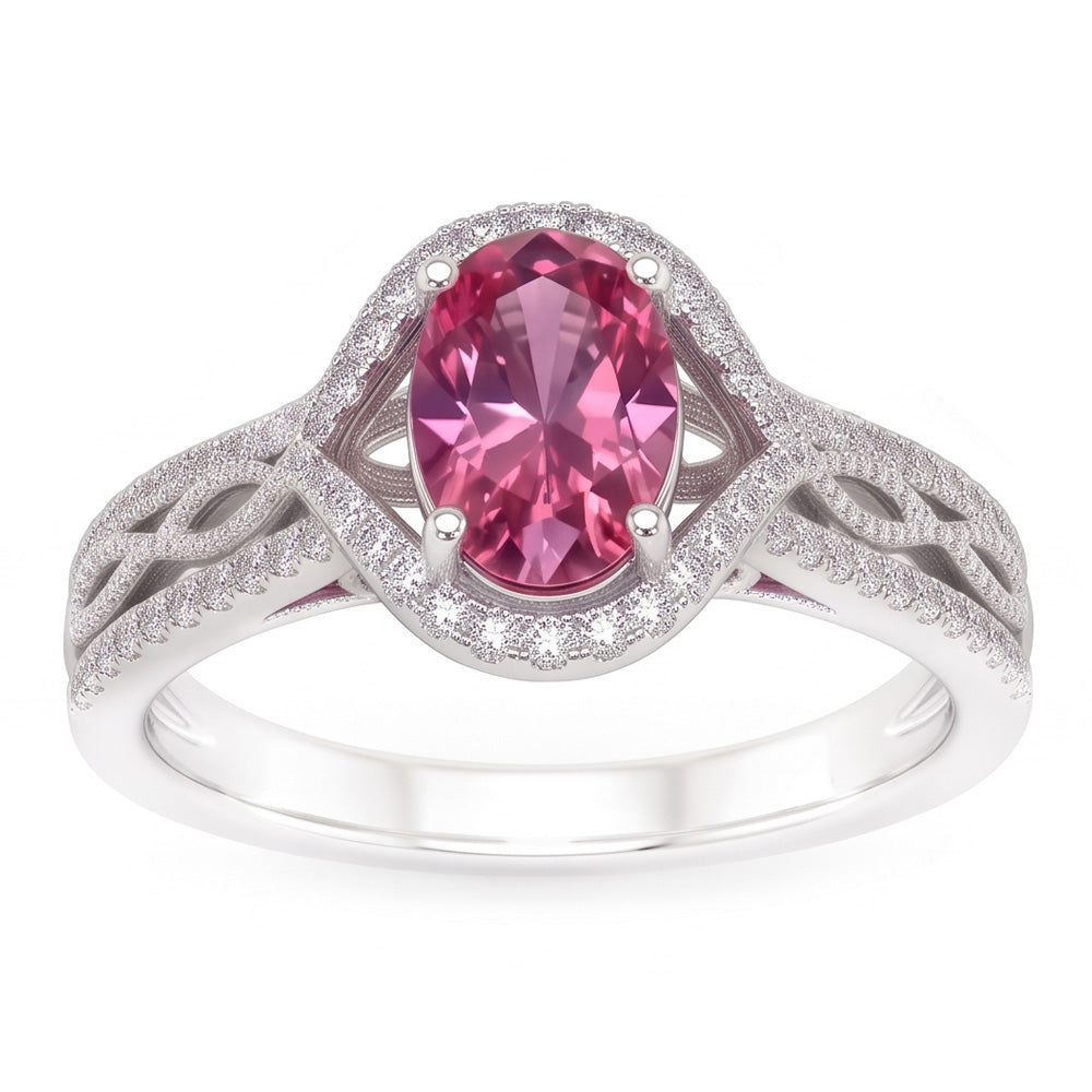 White Gold 14K 3.50 Ct Sapphire And Natural Earth Mined Diamonds Anniversary Ring