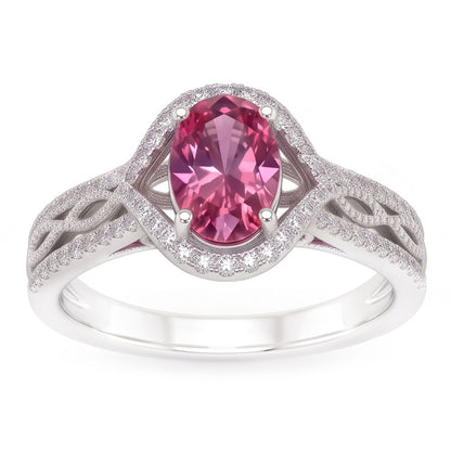 White Gold 14K 3.50 Ct Sapphire And Natural Earth Mined Diamonds Anniversary Ring