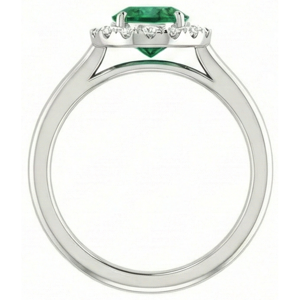 White Gold 14K 3.70 Ct Green Emerald GIA With White Natural Earth Mined Diamonds Ring New