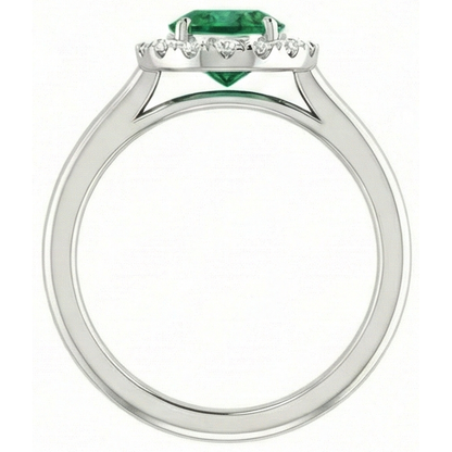 White Gold 14K 3.70 Ct Green Emerald GIA With White Natural Earth Mined Diamonds Ring New