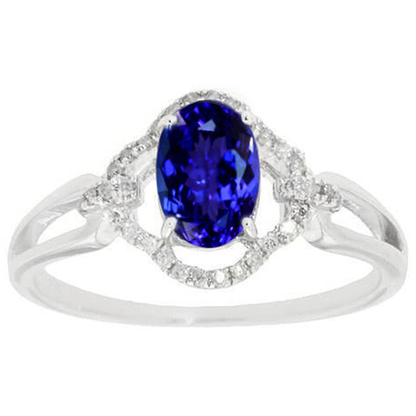 White Gold 14K 6.70 Carats Tanzanite With Natural Earth Mined Diamonds Ring