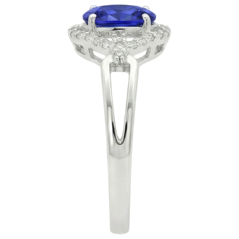 White Gold 14K 6.70 Carats Tanzanite With Natural Earth Mined Diamonds Ring