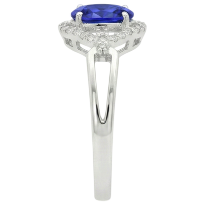 White Gold 14K 6.70 Carats Tanzanite With Natural Earth Mined Diamonds Ring