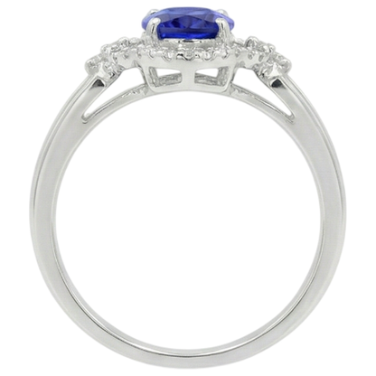 White Gold 14K 6.70 Carats Tanzanite With Natural Earth Mined Diamonds Ring