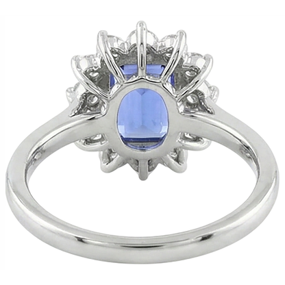 White Gold 14K 7 Ct Tanzanite And Natural Earth Mined Diamonds Ring New