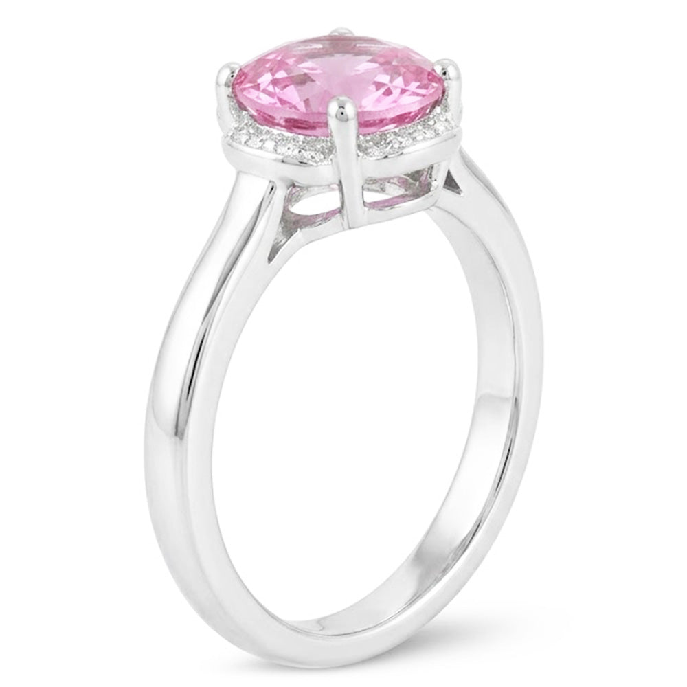 White Gold 14K Pink Kunzite With Natural Earth Mined Diamonds 16.50 Ct Wedding Ring