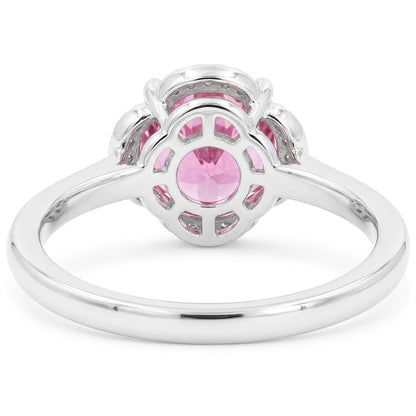 White Gold 14K Pink Kunzite With Natural Earth Mined Diamonds 16.50 Ct Wedding Ring