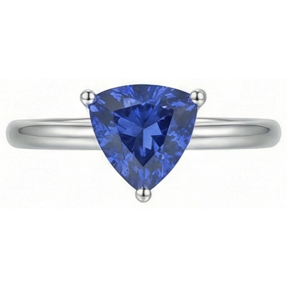 natural trillion sapphire 1.50ct ring side angle