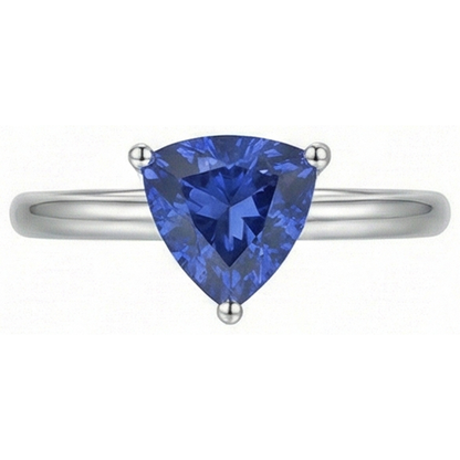 natural trillion sapphire 1.50ct ring side angle