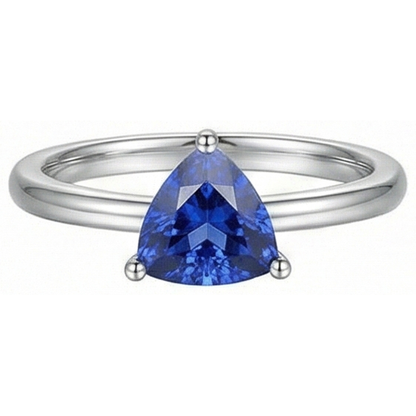 natural trillion sapphire 1.50ct ring top view