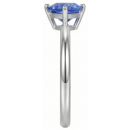 natural trillion sapphire 1.50ct ring profile view