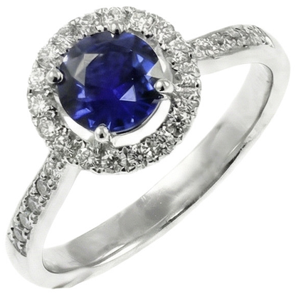 White Gold 14K Sri Lanka Sapphire Round Cut 2.5 Carats Natural Earth Mined Diamond Ring