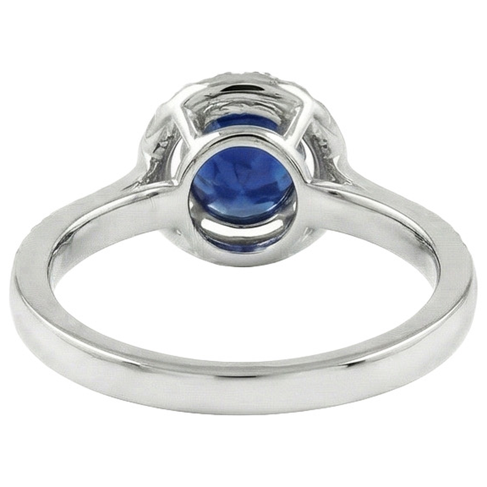 White Gold 14K Sri Lanka Sapphire Round Cut 2.5 Carats Natural Earth Mined Diamond Ring