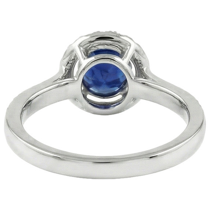 White Gold 14K Sri Lanka Sapphire Round Cut 2.5 Carats Natural Earth Mined Diamond Ring