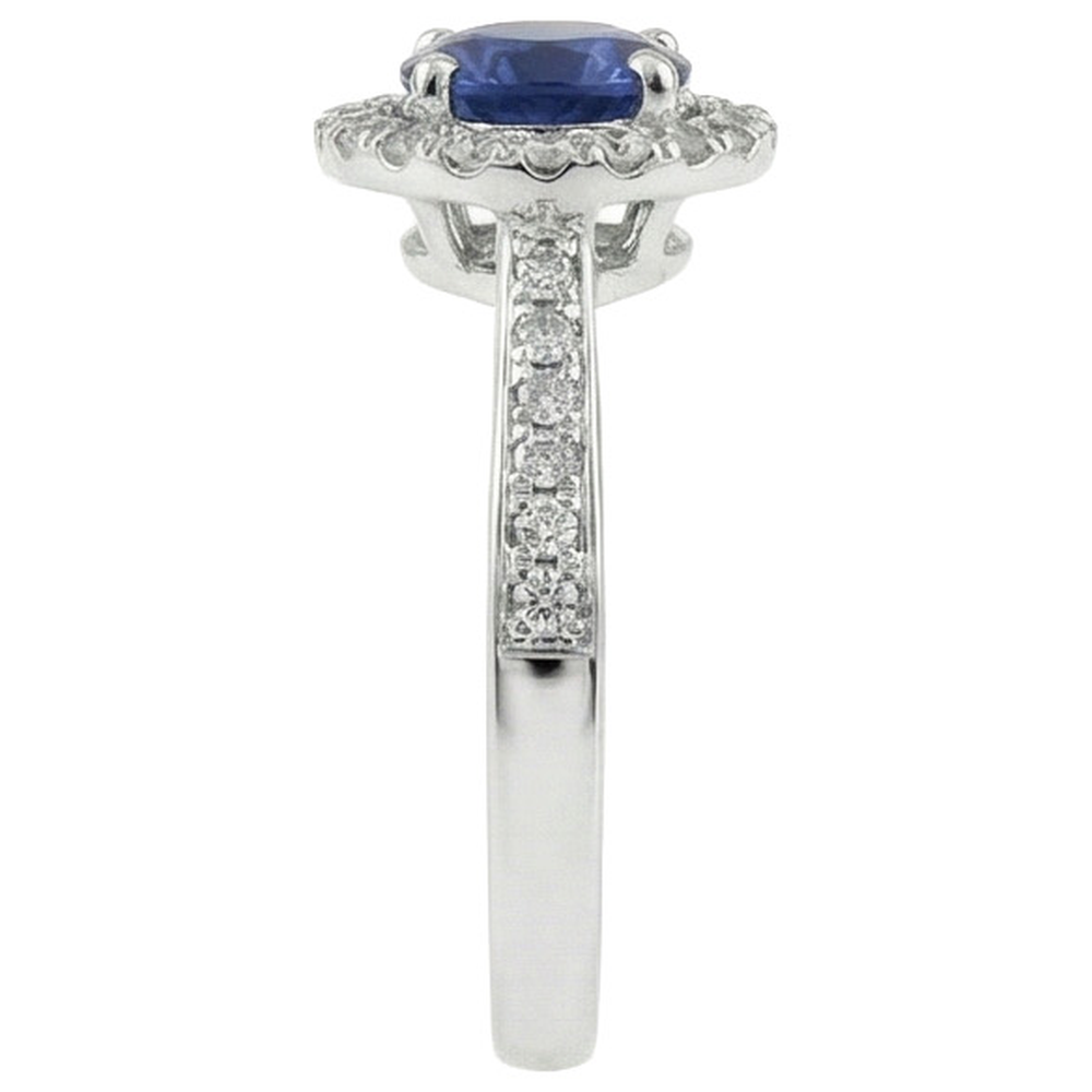 White Gold 14K Sri Lanka Sapphire Round Cut 2.5 Carats Natural Earth Mined Diamond Ring