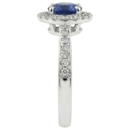 White Gold 14K Sri Lanka Sapphire Round Cut 2.5 Carats Natural Earth Mined Diamond Ring