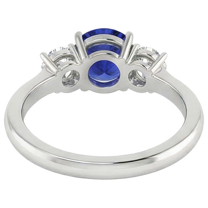 natural round sapphire 5ct ring profile view
