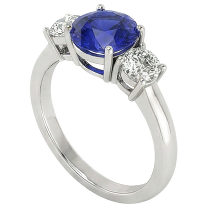 natural round sapphire 5ct ring top view