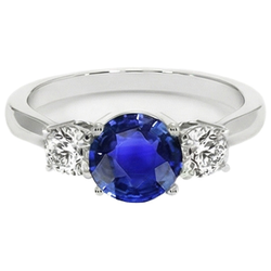 Natural Sapphire Ring 5ct - White Gold 14K