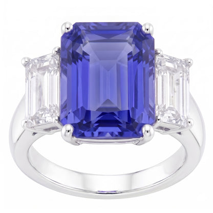 White Gold Emerald Natural Earth Mined Diamond Ring 5 Carats Sapphire Jewelry 14K
