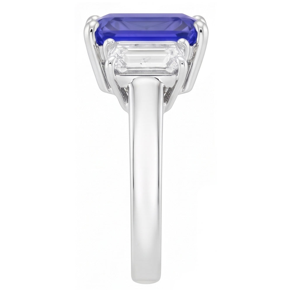 White Gold Emerald Natural Earth Mined Diamond Ring 5 Carats Sapphire Jewelry 14K