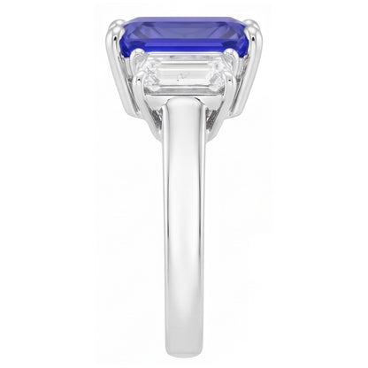 White Gold Emerald Natural Earth Mined Diamond Ring 5 Carats Sapphire Jewelry 14K