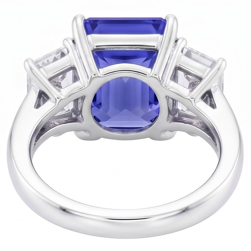 White Gold Emerald Natural Earth Mined Diamond Ring 5 Carats Sapphire Jewelry 14K