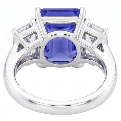 White Gold Emerald Natural Earth Mined Diamond Ring 5 Carats Sapphire Jewelry 14K
