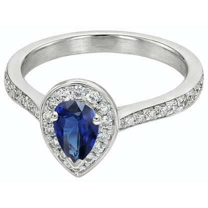 White Gold Halo Ceylon Sapphire Ring Natural Earth Mined Diamond Jewelry Accented 4 Carats