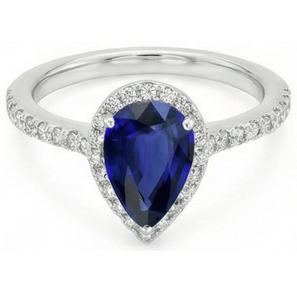 natural round sapphire 3.50ct ring side angle