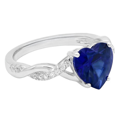 natural round sapphire 3.50ct ring top view