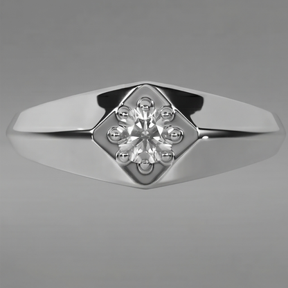White Gold Men’s Pinky Ring Diamond
