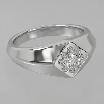 White Gold Men’s Pinky Ring Diamond
