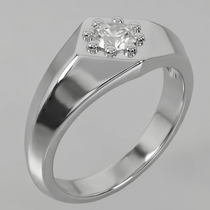 White Gold Men’s Pinky Ring Diamond