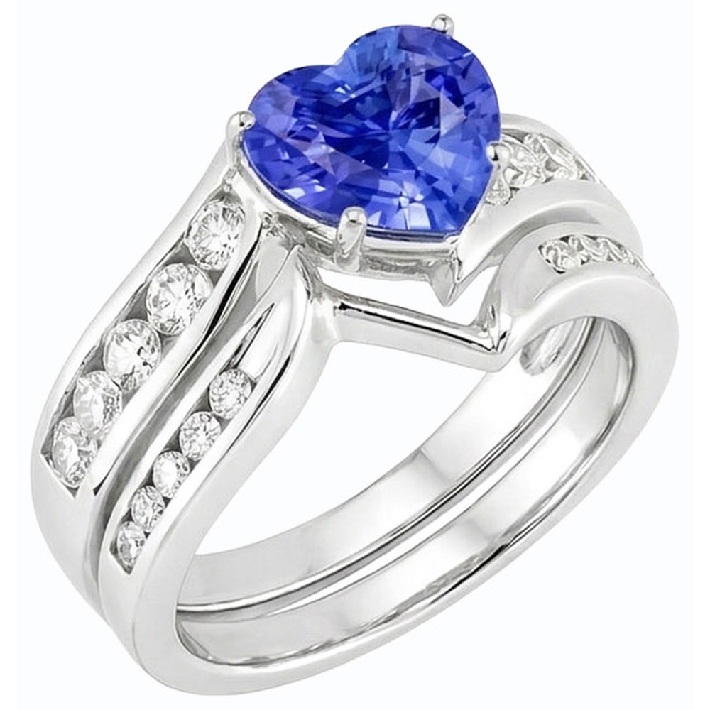 natural round sapphire 4ct ring side angle