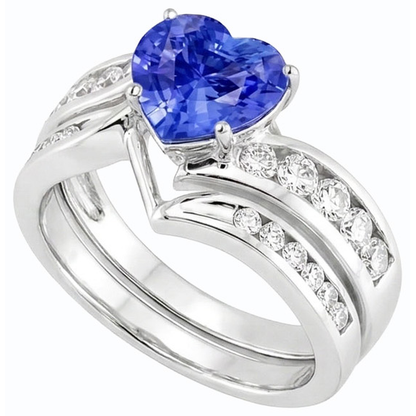 natural round sapphire 4ct ring top view