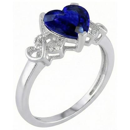 natural round sapphire 3.50ct ring profile view