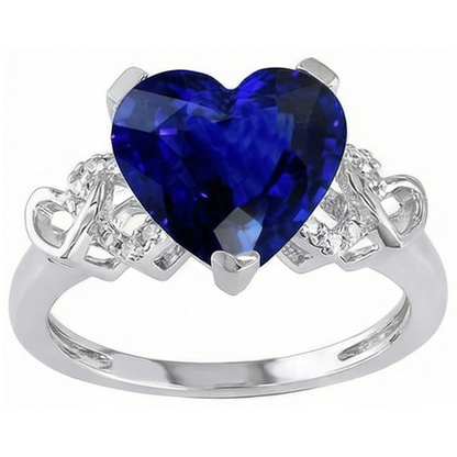 natural round sapphire 3.50ct ring side angle