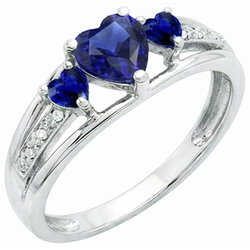 Natural Sapphire Ring 2ct - White Gold 14K