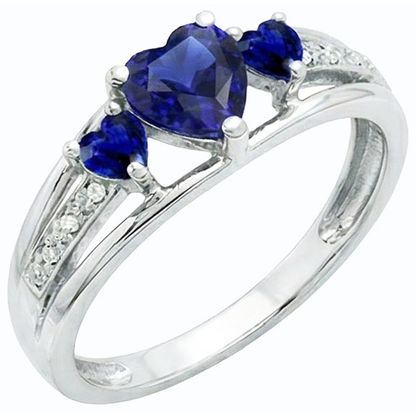 natural round sapphire 2ct ring front view
