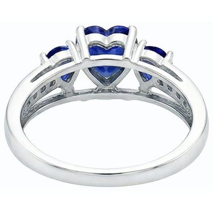natural round sapphire 2ct ring on white background