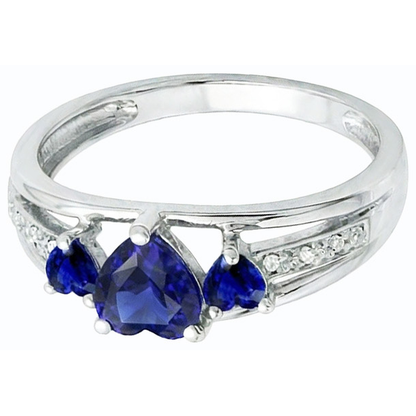natural round sapphire 2ct ring top view